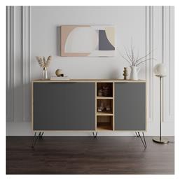 Μπουφές από Ξύλο & Μέταλλο Oak, Anthracite 142x35.6x83cm