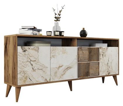 Μπουφές Milan Ξύλινος Καρυδί / Λευκό 180x35x78cm