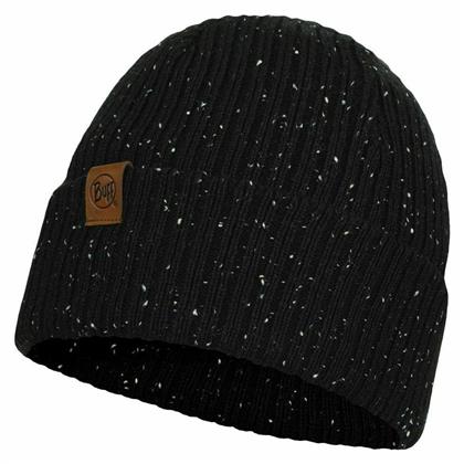 Buff Beanie Unisex Σκούφος με Rib Πλέξη σε Μαύρο χρώμα