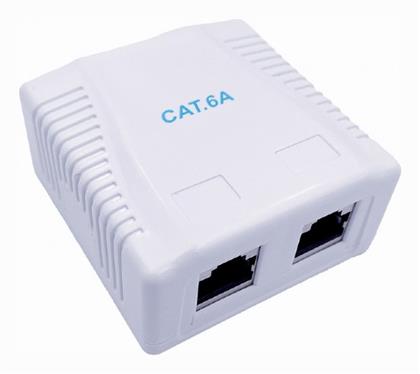 Cablexpert Cat6a Ftp Double Port Surface Mount Box White