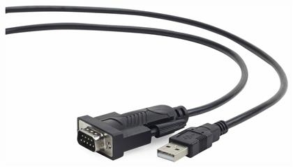 Cablexpert Καλώδιο USB-A σε RS232 9-pin male 1.5m Μαύρο