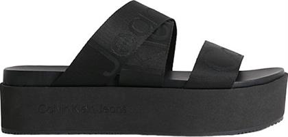 Calvin Klein Γυναικεία Σανδάλια Flatforms σε Μαύρο Χρώμα