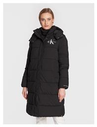 Calvin Klein Monologo Μακρύ Γυναικείο Puffer Μπουφάν για Χειμώνα Μαύρο