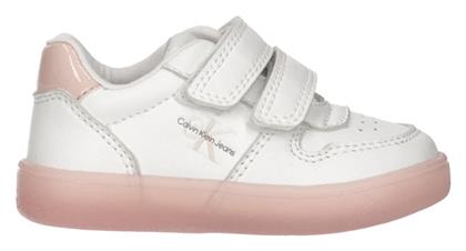 Calvin Klein Παιδικά Sneakers με Σκρατς για Κορίτσι White / Pink