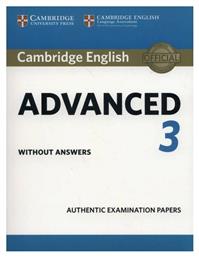 CAMBRIDGE ENGLISH ADVANCED 3 Student 's Book WO/A