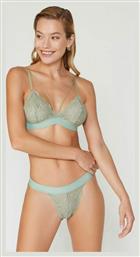 Cansoy Δαντελένιο Σετ Εσωρούχων Bralette με Brazil Pistachio 556