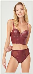 Cansoy Σετ Εσωρούχων Bralette με Ψηλόμεσο Slip Μπορντό