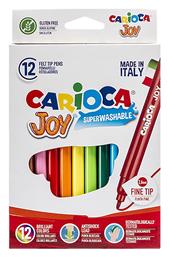 Carioca Joy Πλενόμενοι Μαρκαδόροι Ζωγραφικής Λεπτοί σε 12 Χρώματα