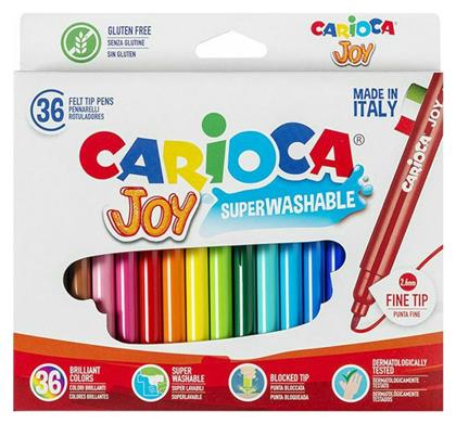 Carioca Joy Πλενόμενοι Μαρκαδόροι Ζωγραφικής Λεπτοί σε 36 Χρώματα (6 Συσκευασίες)