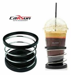 Carsun Ποτηροθήκη Αυτοκινήτου 1 Θέσης με Αυτοκόλλητη Ταινία σε Μαύρο Χρώμα