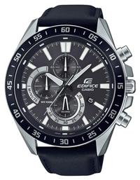 Casio Edifice Ρολόι Χρονογράφος Μπαταρίας με Μαύρο Δερμάτινο Λουράκι από το Kiriakos Gofas