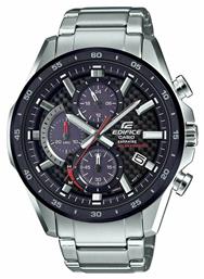 Casio Edifice Ρολόι Χρονογράφος Solar με Ασημί Μεταλλικό Μπρασελέ από το Modivo