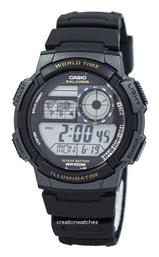 Casio Ψηφιακό Ρολόι Χρονογράφος Μπαταρίας με Μαύρο Καουτσούκ Λουράκι από το Eleftheriou Online