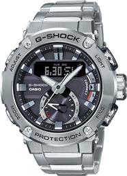 Casio Ρολόι G-Steel Χρονογράφος με Μεταλλικό Μπρασελέ σε Ασημί χρώμα