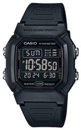 Casio Standard Ψηφιακό Ρολόι Χρονογράφος Μπαταρίας με Μαύρο Καουτσούκ Λουράκι