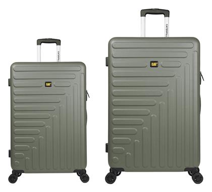 CAT Rockford Βαλίτσες Ταξιδιού Σκληρές Χακί Μέγιστου Ύψους 77εκ. με 4 Ρόδες Σετ 2τμχ Μεσαία/Μεγάλη