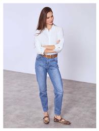 Celestino Γυναικείο Τζιν Mom Fit Ζώνη Μπλε