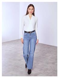 Celestino Γυναικείο Τζιν Wide Leg Τρουκς Στις Τσέπες Loose Fit Μπλε Ανοιχτό