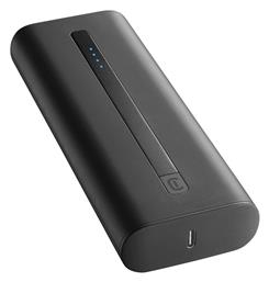 Cellular Line Thunder Power Bank 20000mAh 20W με Θύρα USB-A και Θύρα USB-C Power Delivery Μαύρο