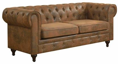 Chesterfield Τριθέσιος Καναπές Antique Καφέ Camel 190x82εκ. από το Esmarket