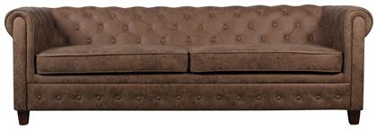 Chesterfield-W Τριθέσιος 219x82x73εκ. Antique Καφέ