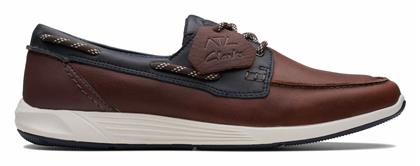 Clarks Atl Sail Go Δερμάτινα Ανδρικά Boat Shoes σε Καφέ Χρώμα