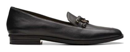 Clarks Δερμάτινα Γυναικεία Μοκασίνια σε Μαύρο Χρώμα