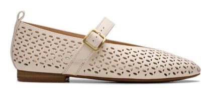 Clarks Δερμάτινες Γυναικείες Μπαλαρίνες σε Μπεζ Χρώμα