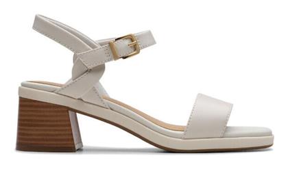 Clarks Sandal Δερμάτινα Πέδιλα Λευκά