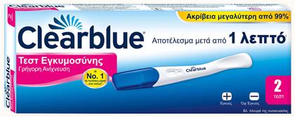 Clearblue Rapid Detection 2τμχ Τεστ Εγκυμοσύνης Γρήγορης Ανίχνευσης μετά από 1 Λεπτό από το Pharm24