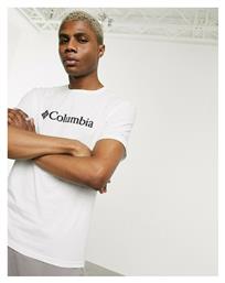 Columbia Basic Ανδρικό T-shirt Λευκό με Λογότυπο από το Mustshoes