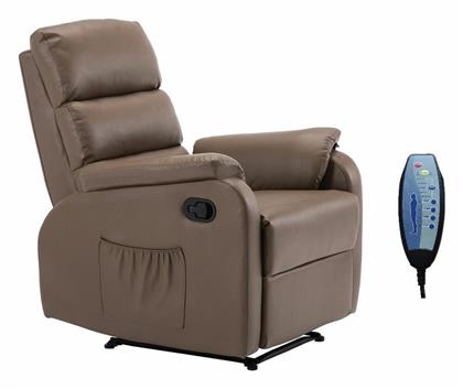 Comfort Πολυθρόνα Relax Massage με Υποπόδιο από Δερματίνη Cappuccino 74x90x98cm