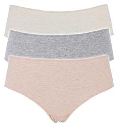 Cotonella Βαμβακερά Ψηλόμεσα Γυναικεία Slip 3Pack Πολυχρωμο