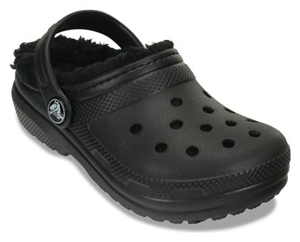 Crocs Ανατομικές Παιδικές Παντόφλες Μαύρες Classic Lined