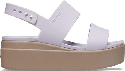 Crocs Brooklyn Low Wedge Καλοκαιρινές Γυναικείες Πλατφόρμες Μωβ