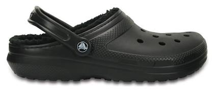 Crocs Classic Fuzz Lined Γυναικεία Ανατομικά Σαμπό Μαύρα