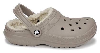 Crocs Classic Fuzz Lined Γυναικεία Σαμπό Μπεζ