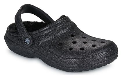 Crocs Classic Fuzz Lined Γυναικεία Σαμπό Μαύρα