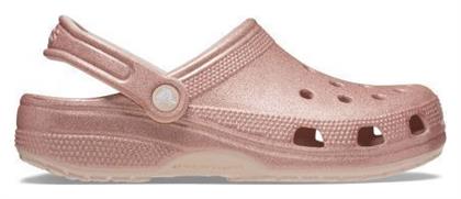 Crocs Classic Glitter Clog Γυναικεία Σαμπό Ροζ