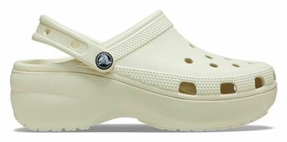 Crocs Classic Platform Clog Ανατομικά Σαμπό Μπεζ