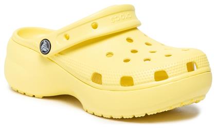 Crocs Classic Platform Clog Γυναικεία Ανατομικά Σαμπό Κίτρινα