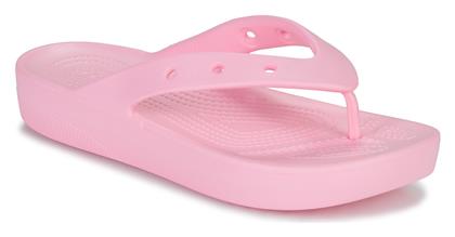 Crocs Classic Platform Flip Σαγιονάρες με Πλατφόρμα σε Ροζ Χρώμα