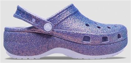 Crocs Classic Platform Glitter Γυναικεία Σαμπό Μωβ