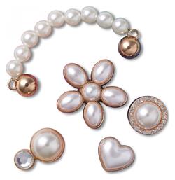 Crocs Jibbitz Παπουτσιού Λουλούδι Λευκά