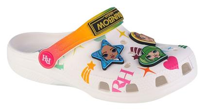 Crocs Παιδικά Σαμπό Θαλάσσης Rainbow High Λευκά από το MybrandShoes