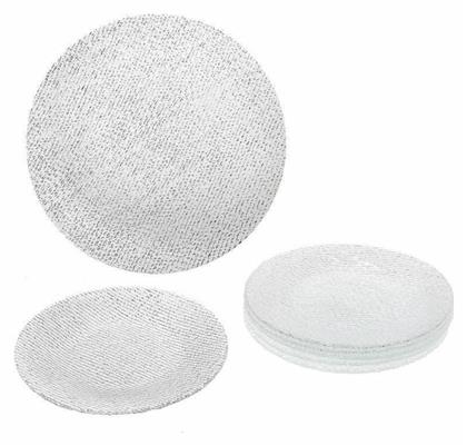 Cryspo Trio Cotton Πιάτο Γλυκού Γυάλινο Clear με Διάμετρο 21cm 7τμχ