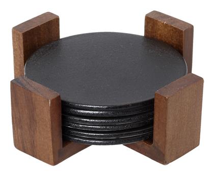 Cryspo Trio Στρογγυλό Σουβέρ Ξύλινο 10cm 6τμχ