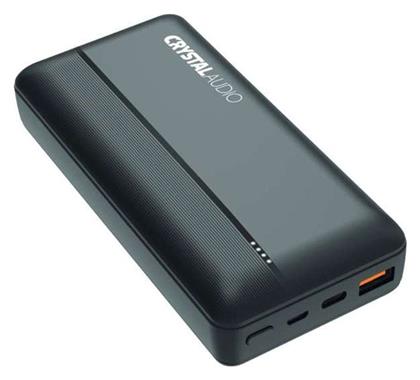 Crystal Audio Power Bank 20000mAh 20W με Θύρα USB-A και Θύρα USB-C Power Delivery Μαύρο από το Designdrops