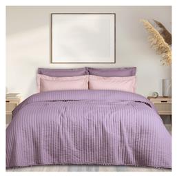 Das Home 9627 Κουβερλί Υπέρδιπλο Microfiber Ροζ 220x240cm από το Designdrops