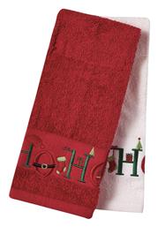 Das Home Christmas Collection Ποτηρόπανο σε Κόκκινο Χρώμα 40x60cm 2τμχ